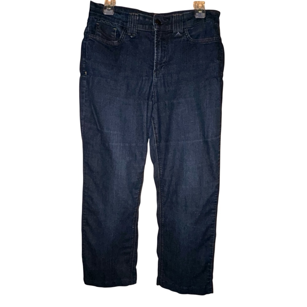 NYDJ Women’s Straight Leg Ankle Jeans Dark Blue Wash Denim Stretch Slimming 12